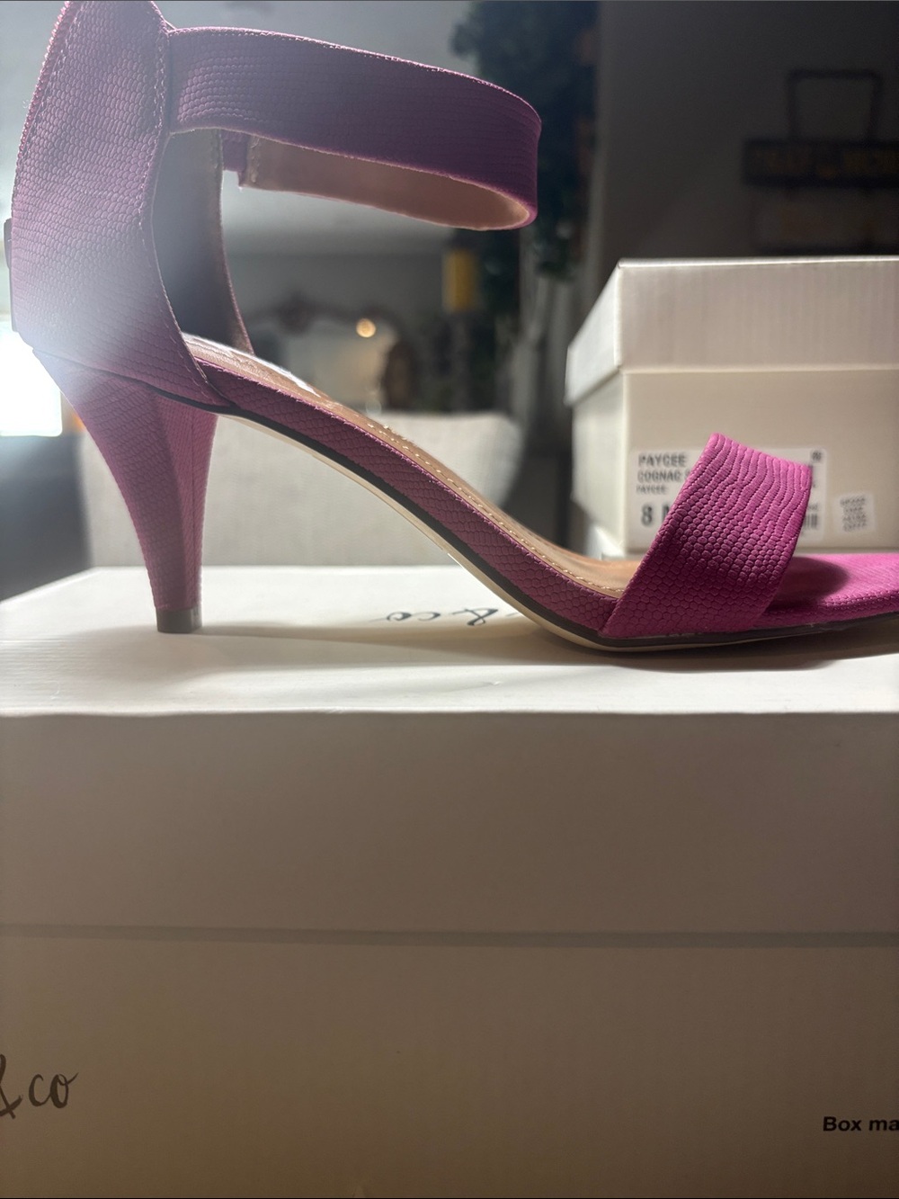 Style & Co. Pink Ankle-Strap Mid Heel Sandals